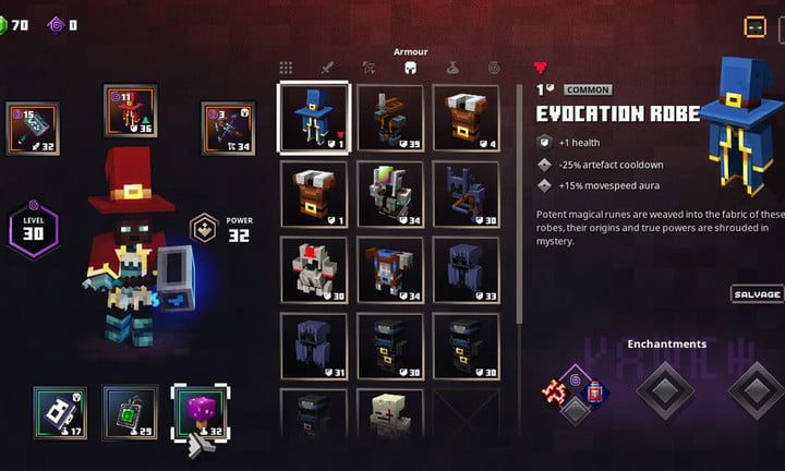 Minecraft Dungeons: lista completa de armas y armaduras