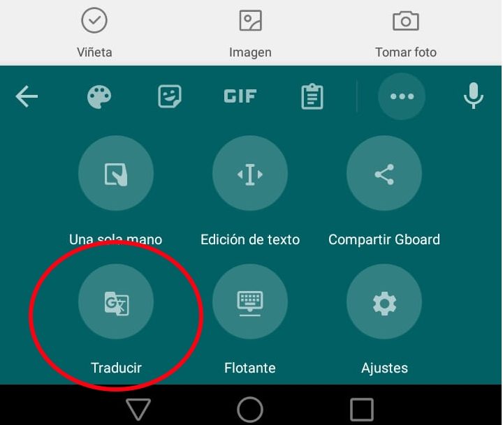 Captura de pantalla de traducción en tiempo real de Gboard