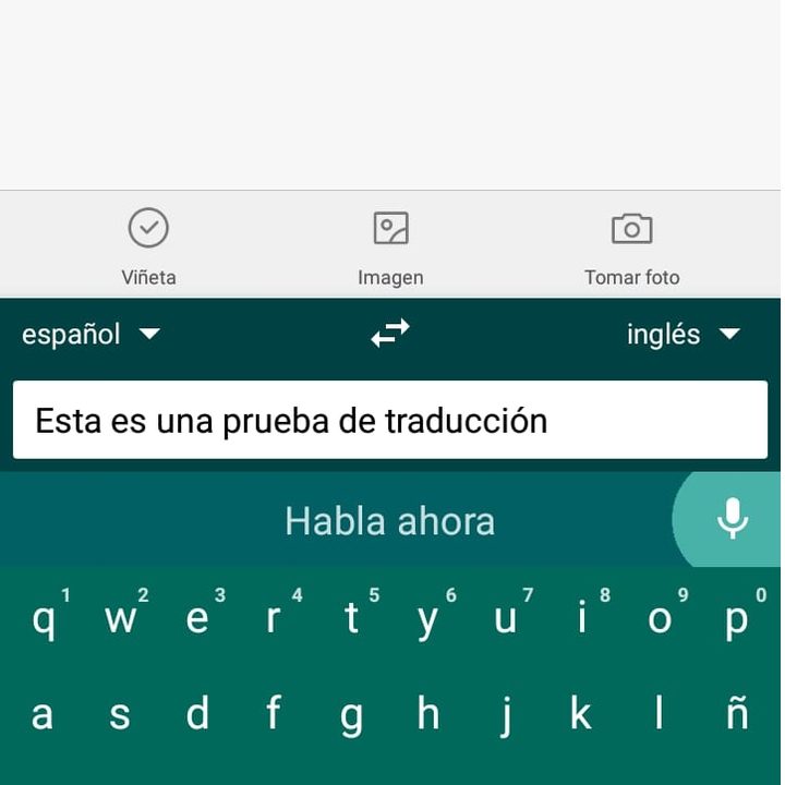 Captura de pantalla de traducción en tiempo real de Gboard