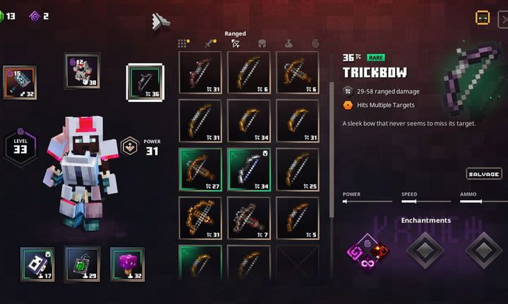 Minecraft Dungeons: lista completa de armas y armaduras
