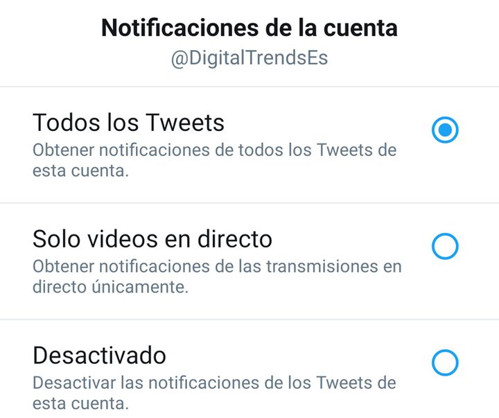 Cómo recibir notificaciones de cuentas de Twitter