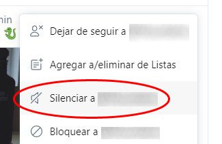 Silenciar una cuenta en Twitter