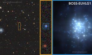 La imagen muestra la galaxia descubierta por el observatorio ALMA.