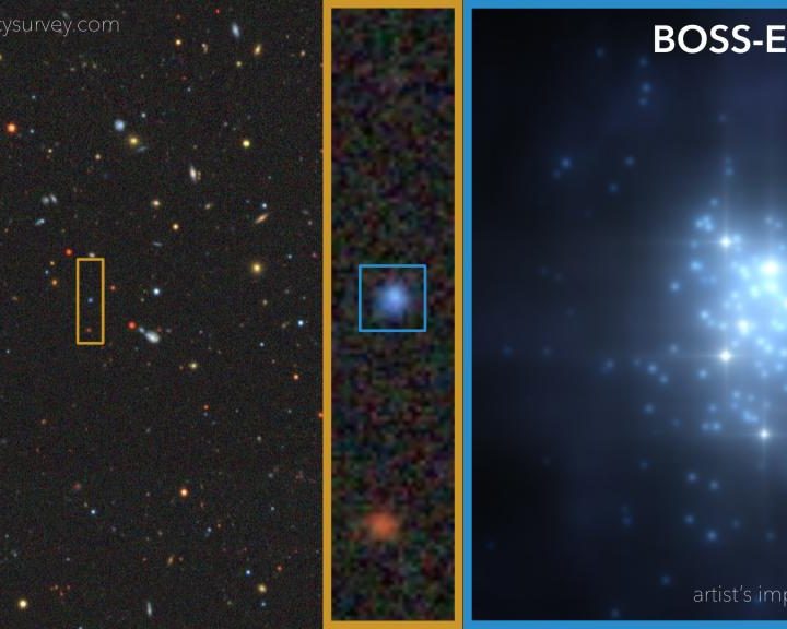 La imagen muestra la galaxia descubierta por el observatorio ALMA.