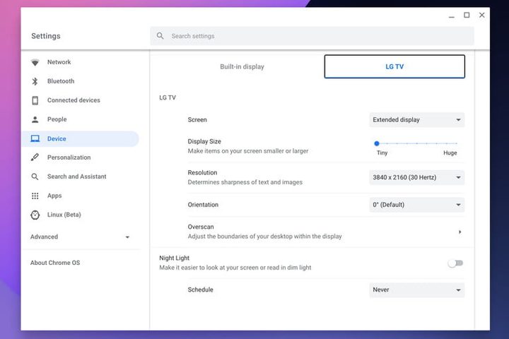 Configuración de ChromeOS para conectar el PC a la TV