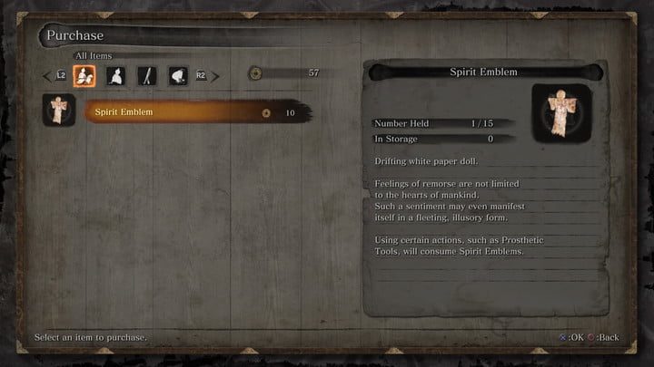 Sekiro: Shadows Die Twice- Los mejores artículos para comprar a los vendedores