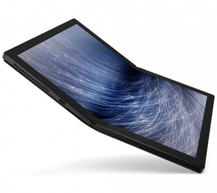 La imagen muestra el nuevo computador plegable de Lenovo.