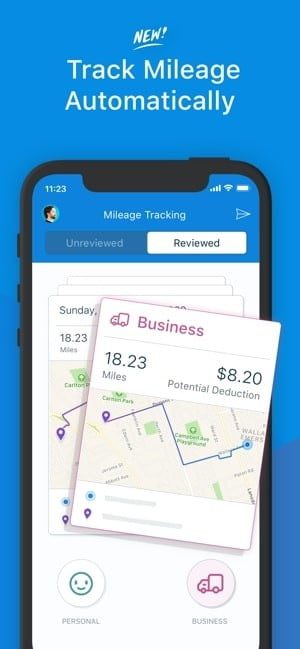 mejores apps para pequenas empresas freshbooks app screenshot 3 track mileage 300x649