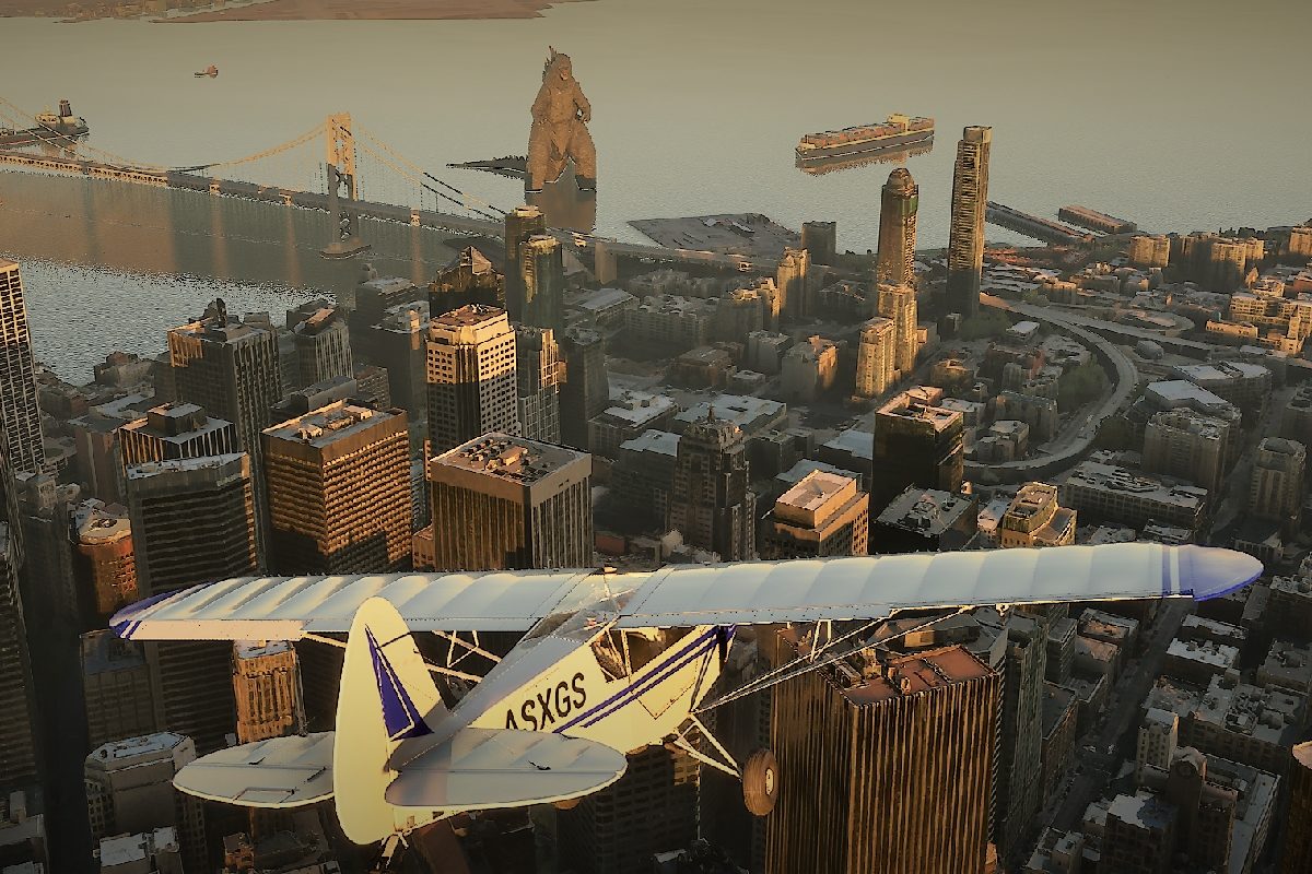 Godzilla en Microsoft Flight Simulator