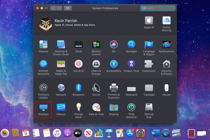 Menú Display en macOS para conectar el PC a la TV