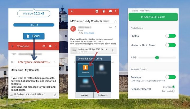 Cómo transferir contactos desde iPhone a Android con Contactos de Google con My Contacts Backup