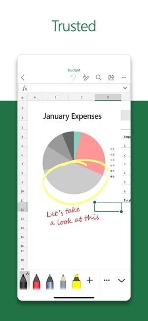 mejores apps para pequenas empresas microsoft excel app trusted pie chart screenshot 1 300x649