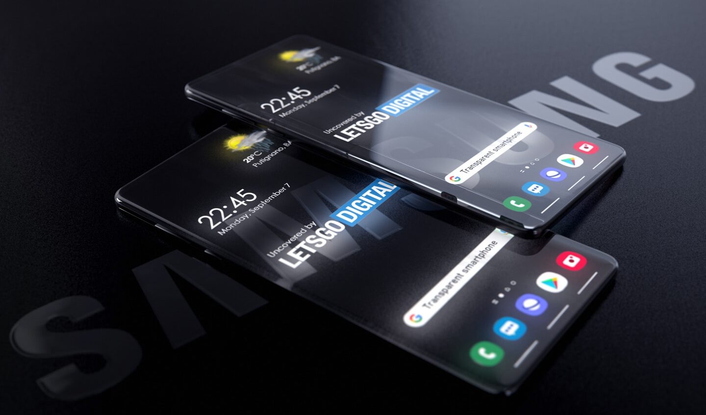 Render del teléfono transparente de Samsung