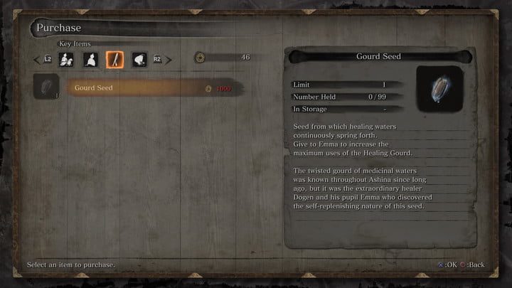 Sekiro: Shadows Die Twice- Los mejores artículos para comprar a los vendedores