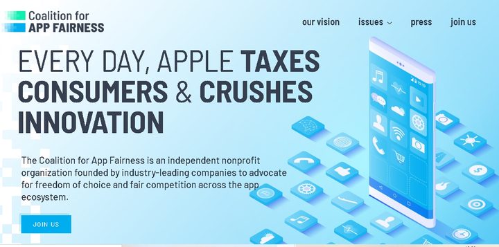 Sitio de la Coalición contra Apple