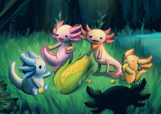 La imagen muestra una escena del videojuego mexicano Axol.