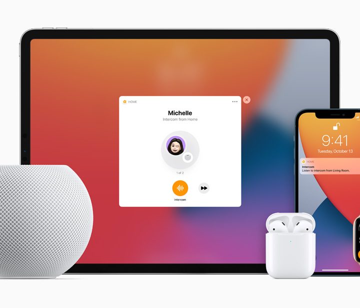 La imagen muestra el nuevo HomePod mini de Apple.