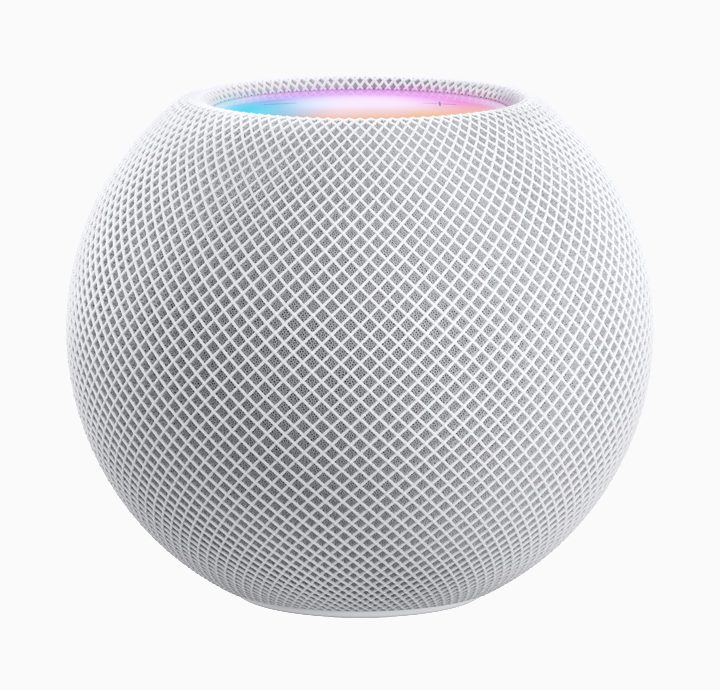 La imagen muestra el nuevo HomePod mini de Apple.