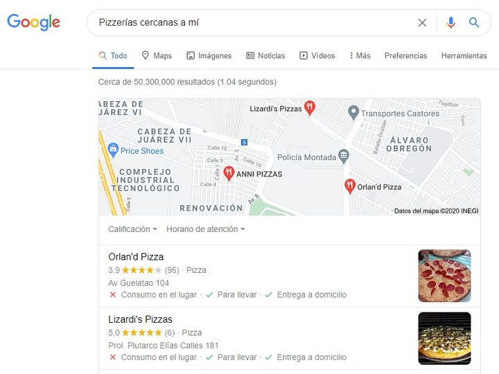 Cómo encontrar lugares cercanos para comer en Google