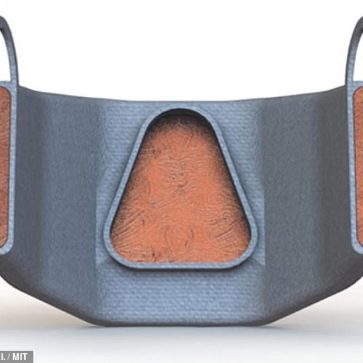 La imagen muestra una innovadora mascarilla diseñada por el MIT.