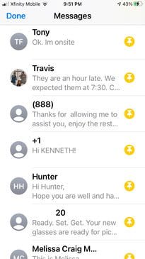 Muestra de pantallas en iPhone para anclar conversaciones en iMessa, y conocer los mejores consejos y trucos de iOS 14 1