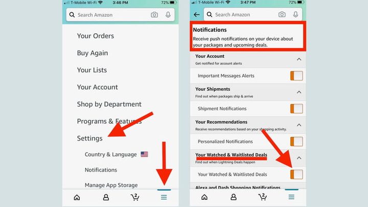 Activar notificaciones en la app para el Amazon Prime Day