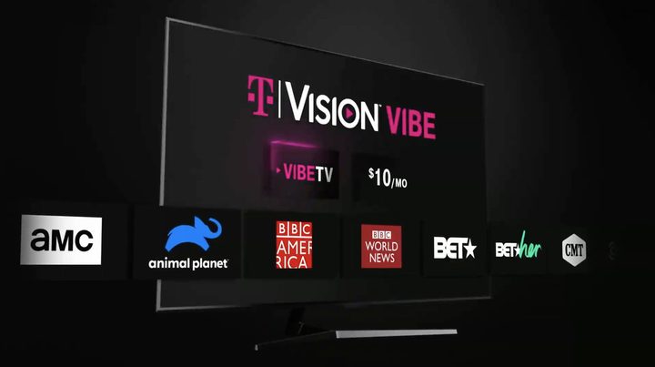 La imagen muestra el nuevo servicio de tv por internet de T-Mobile.