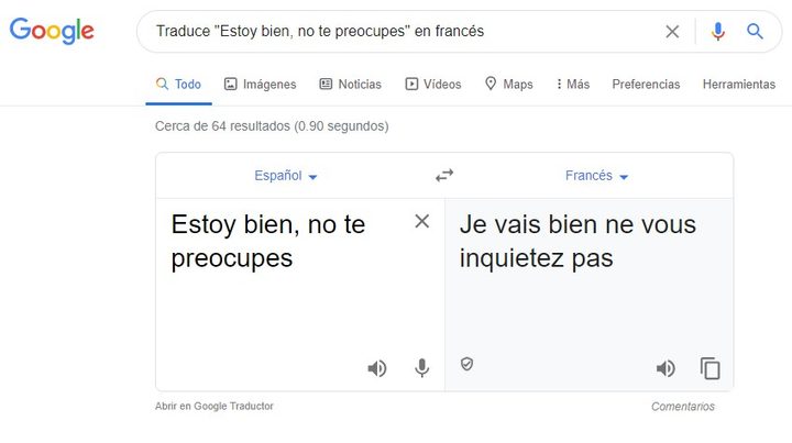 Traducir frases directamente en el buscador de Google