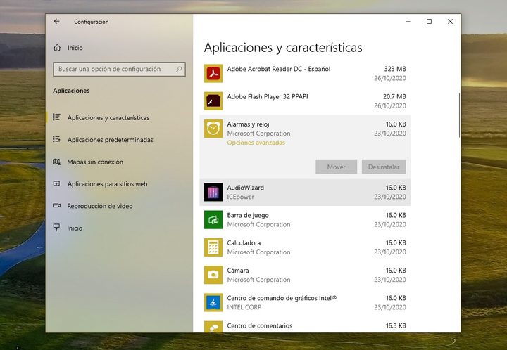 cómo desinstalar un programa en Windows 10