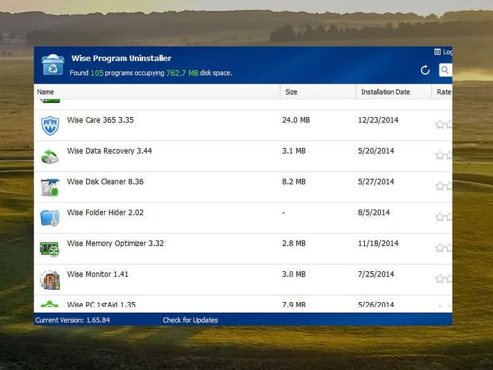Pantalla principal de Wise