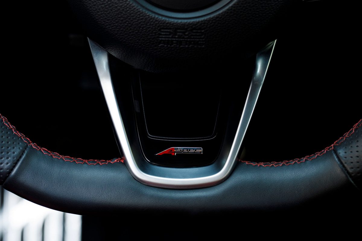 Detalle del volante del Acura TLX 2021