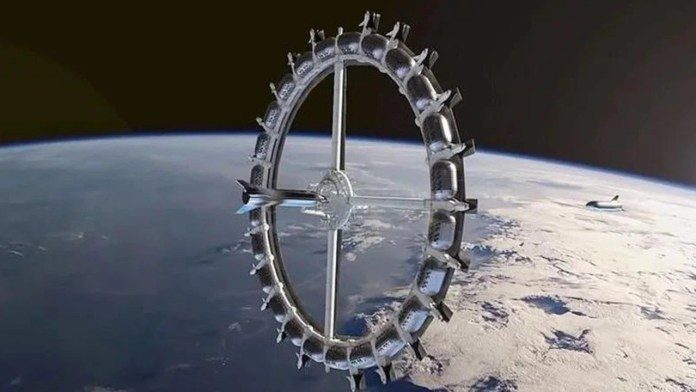 La imagen muestra el primer hotel espacial de la historia.