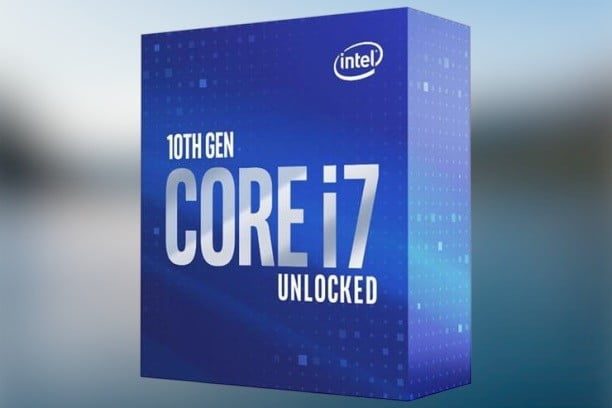 Empaque de Core i7 para comparar Intel i5-10600K vs. i7-10700K