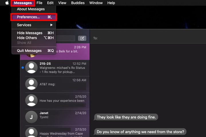 Menú Mensajes, para aprender cómo usar iMessage