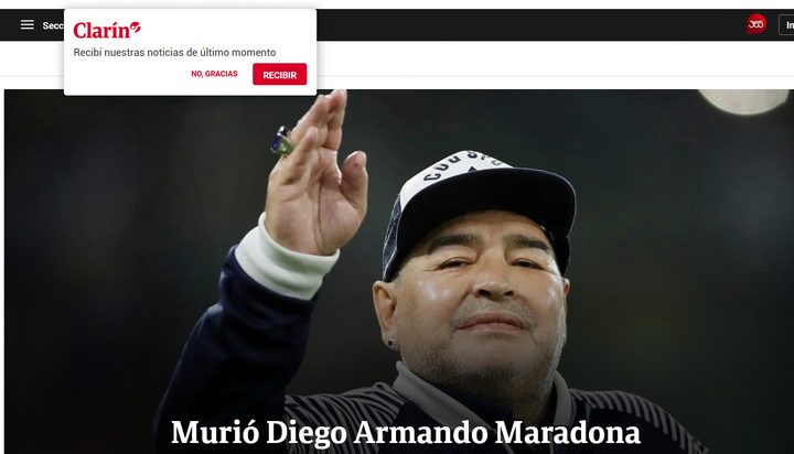 Maradona muere Clarín