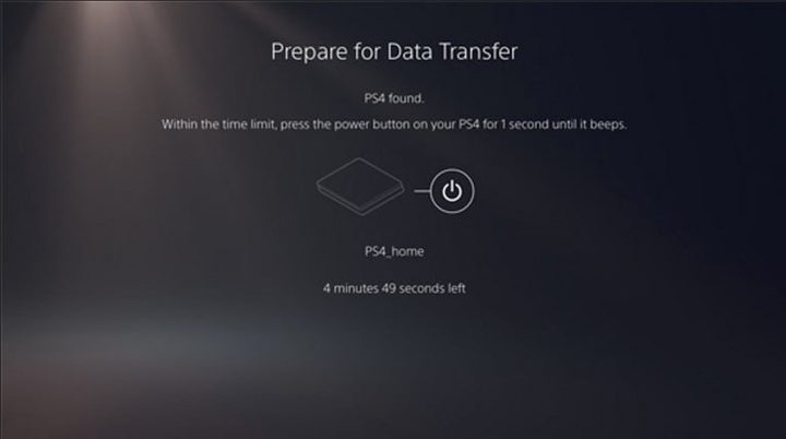 Pantalla para transferencia de datos para aprender cómo limpiar la PS4