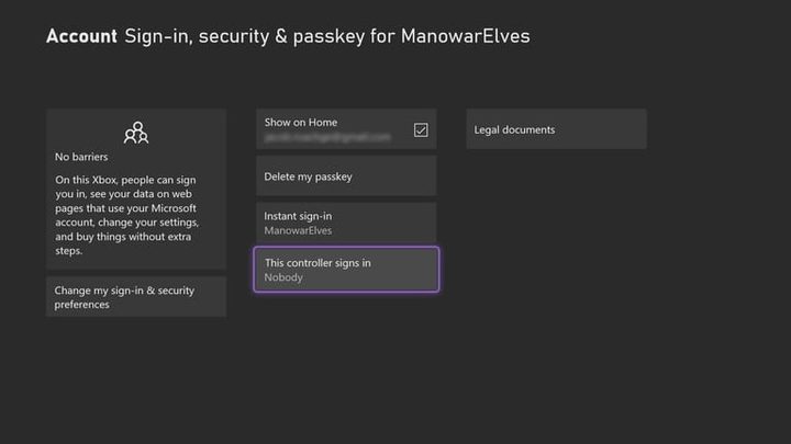 Pantalla de configuración Xbox Series X para configurar el controlador