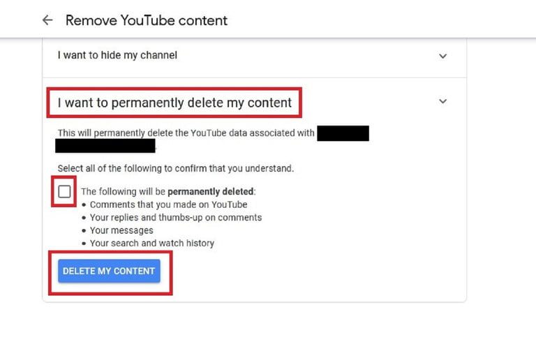 Borrar cuenta de YouTube
