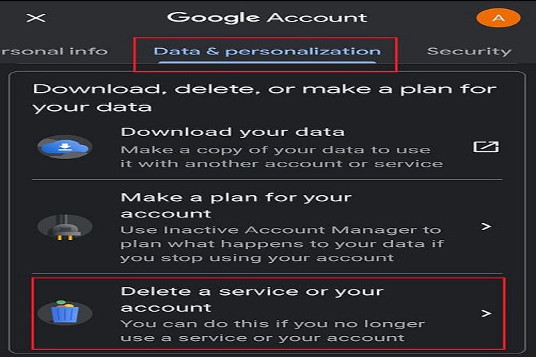 Borrar cuenta de YouTube para Android