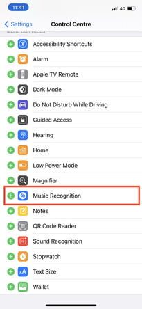 como usar shazam en ios 14 2 in control center 205x444