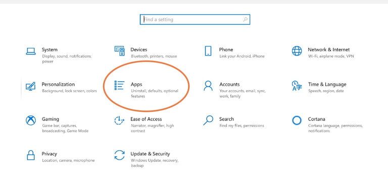 Ve a configuraciones de apps