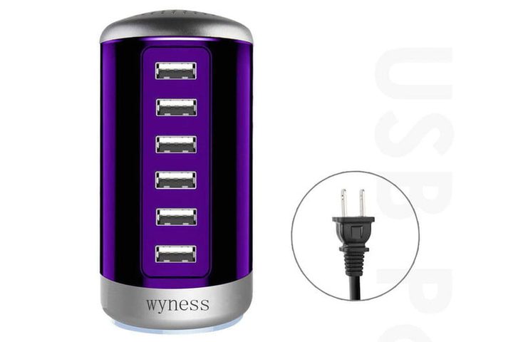 Wyness 6-Port Desktop Charging Station, uno de los mejores cargadores USB de escritorio