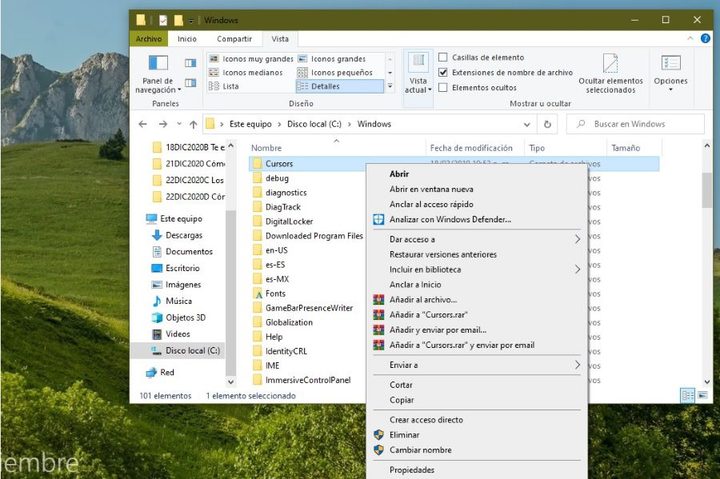 Acceso rápido de Explorador de archivos en Windows 10