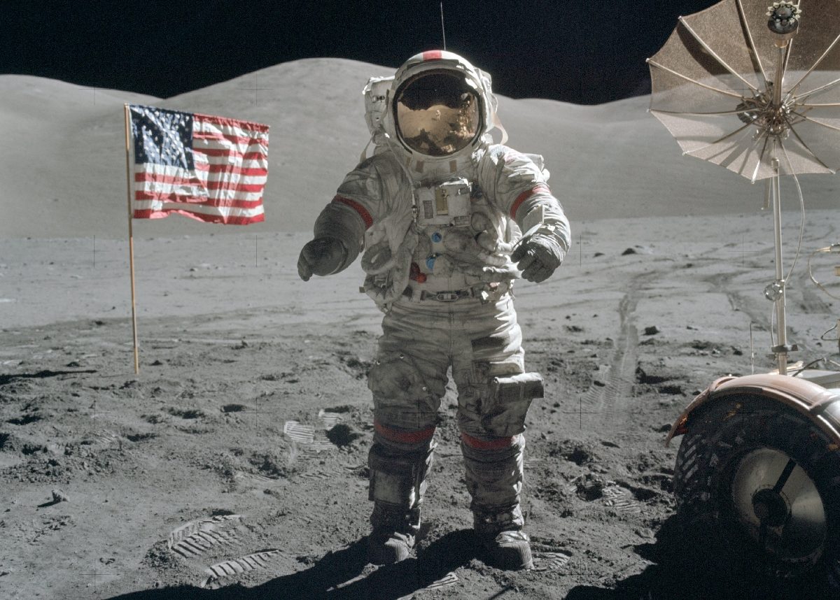 El astronauta Eugene Cernan en la Luna