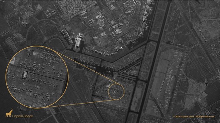Imagen satelital lograda con ecolocalización, tecnología usada por la empresa Capella Space