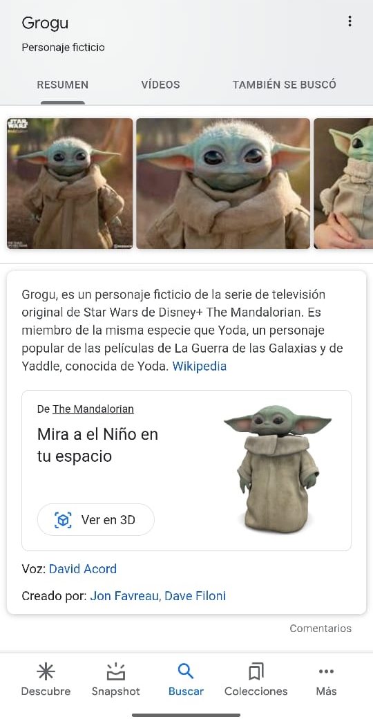 baby yoda realidad aumentada grogu