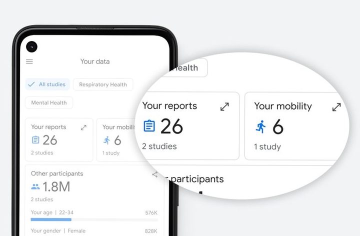 captura de la app Google Health Studies