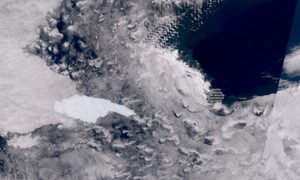 La imagen muestra el iceberg A68a, considerado el más grande del mundo.