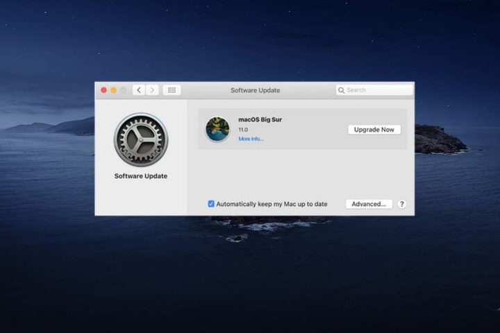 Pantalla de actualización a MacOS Big Sur