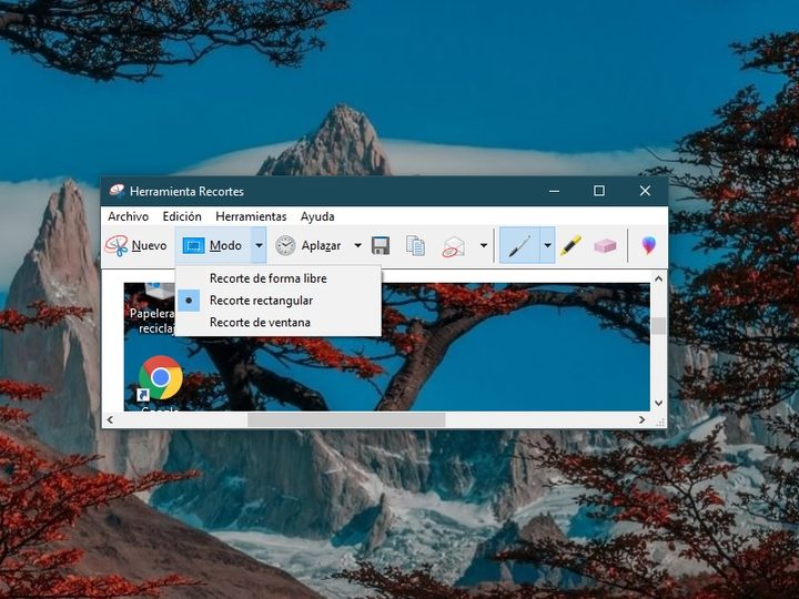 Modos de Herramienta de Recortes